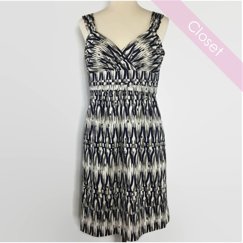 Ann Taylor Factory Blue & Gray Sleeveless Dress- 8